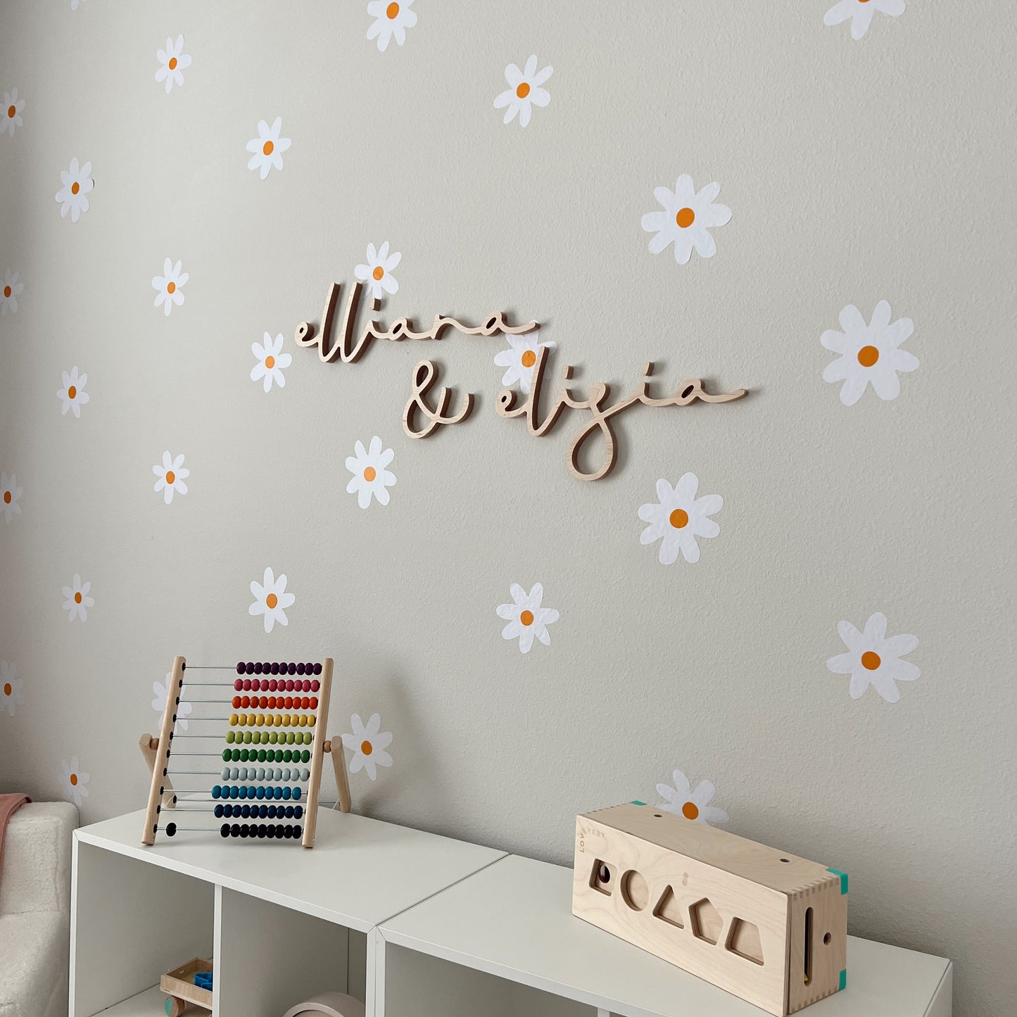 playroom sign with children's names