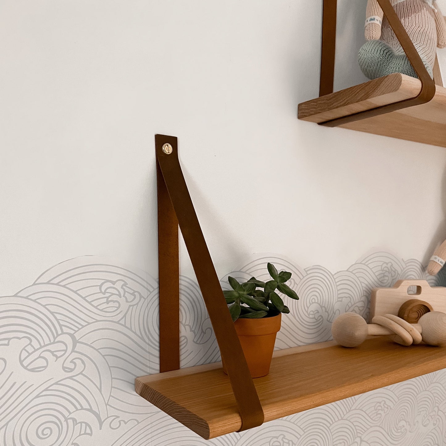 Leather Strap Shelves