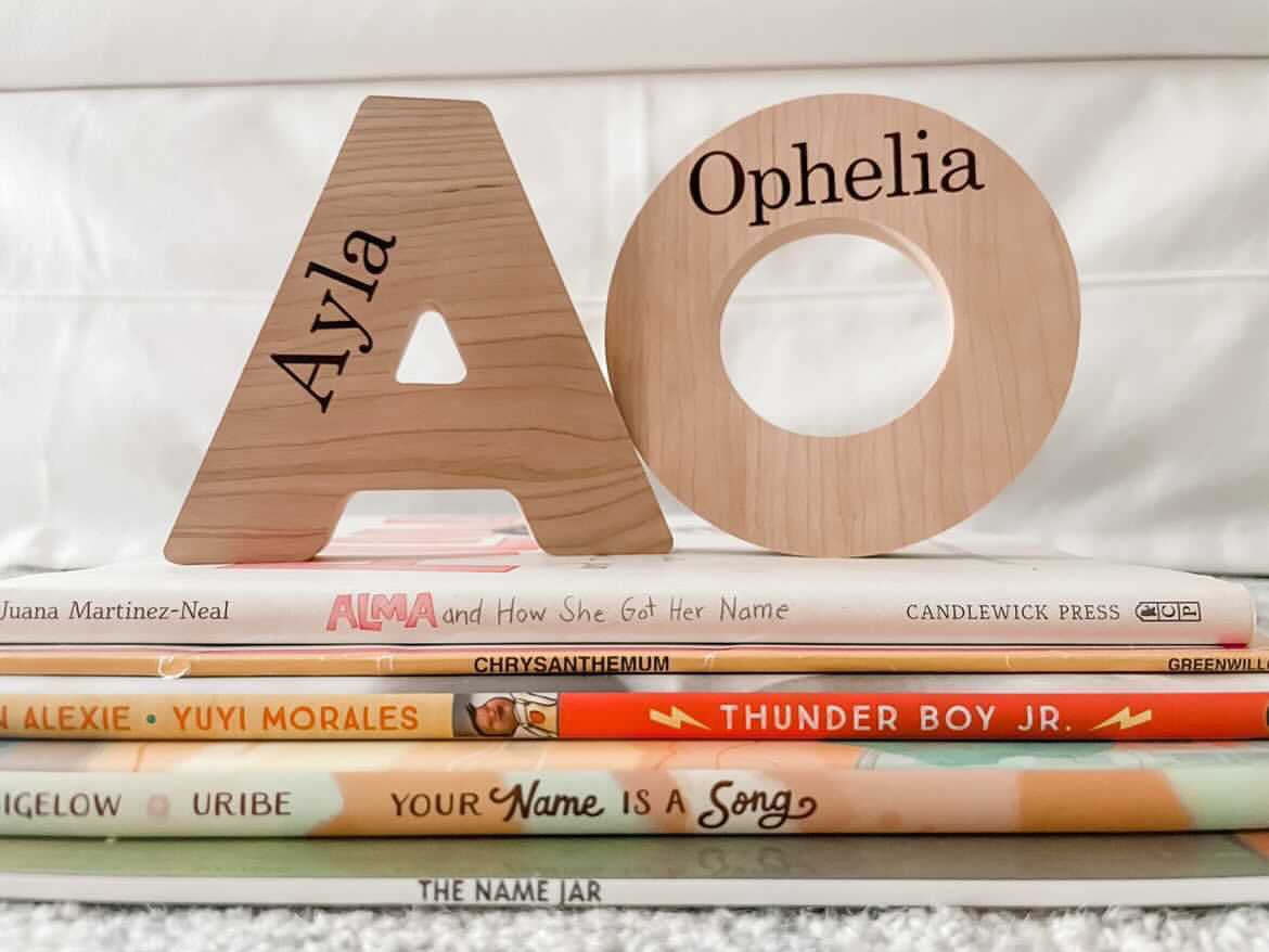 wooden initials for baby room decor