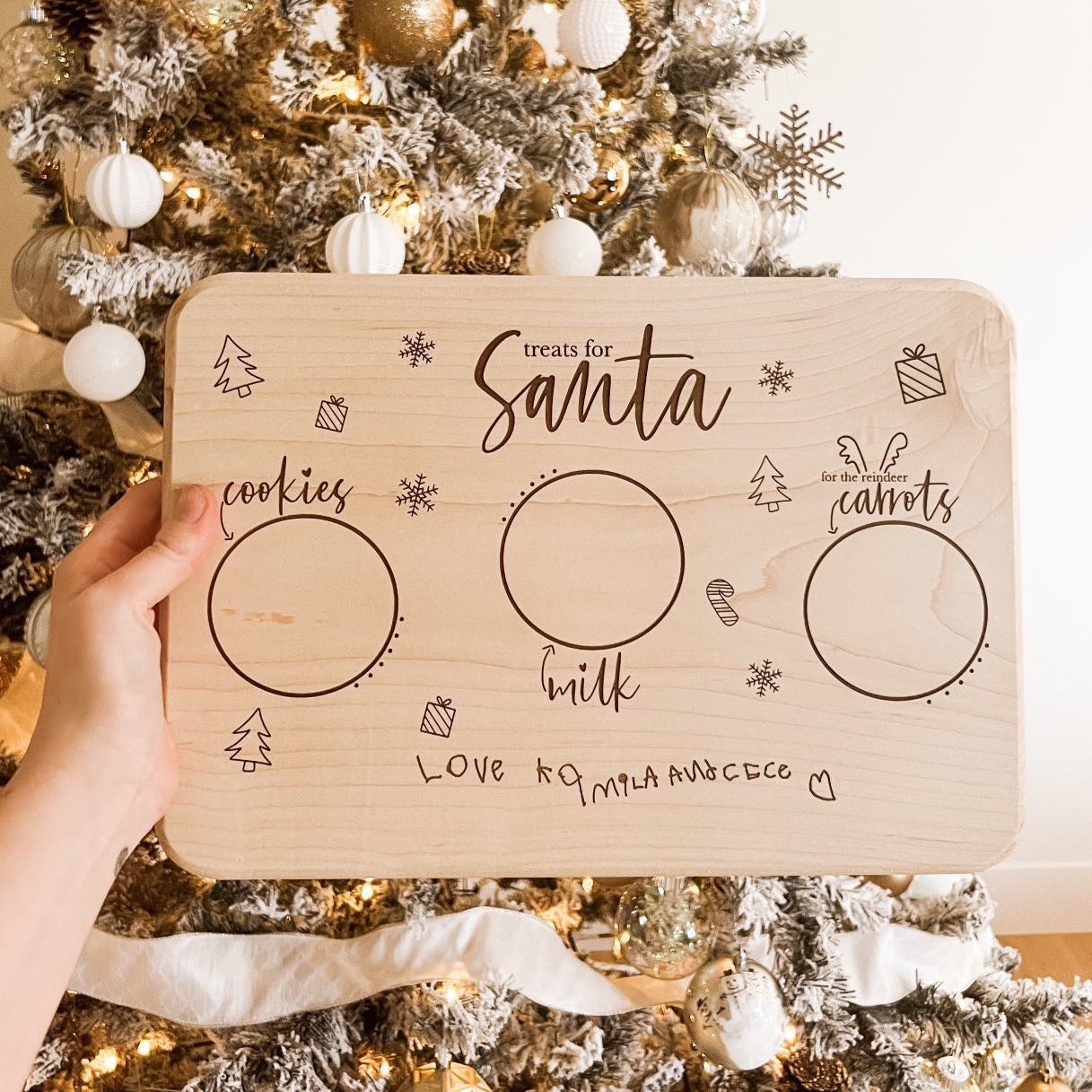 Santa Treat Board with Children's writing