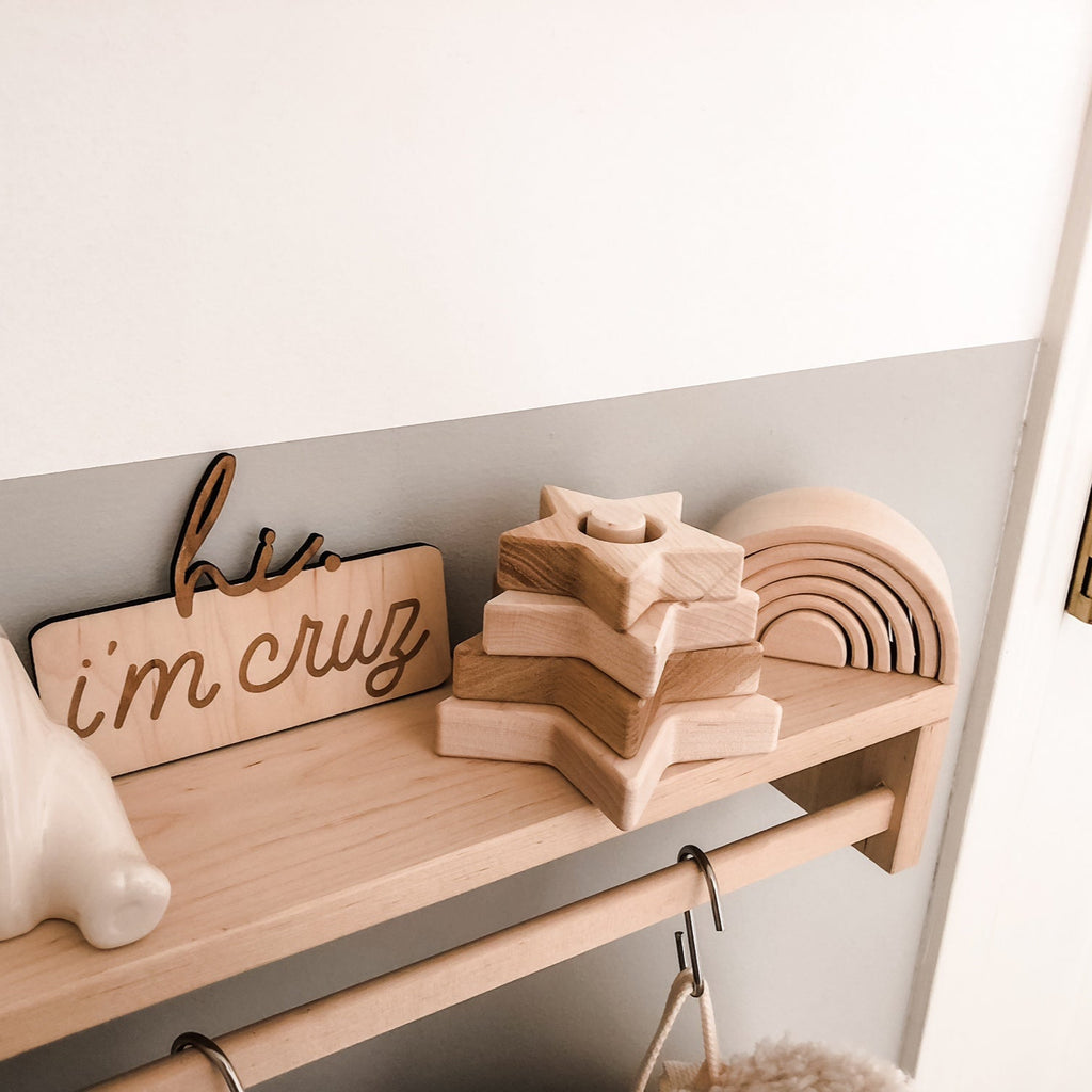 wooden star stacking toy