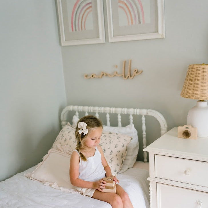 big girl space with wooden name sign