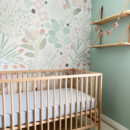 blue crib sheet for girl nursery
