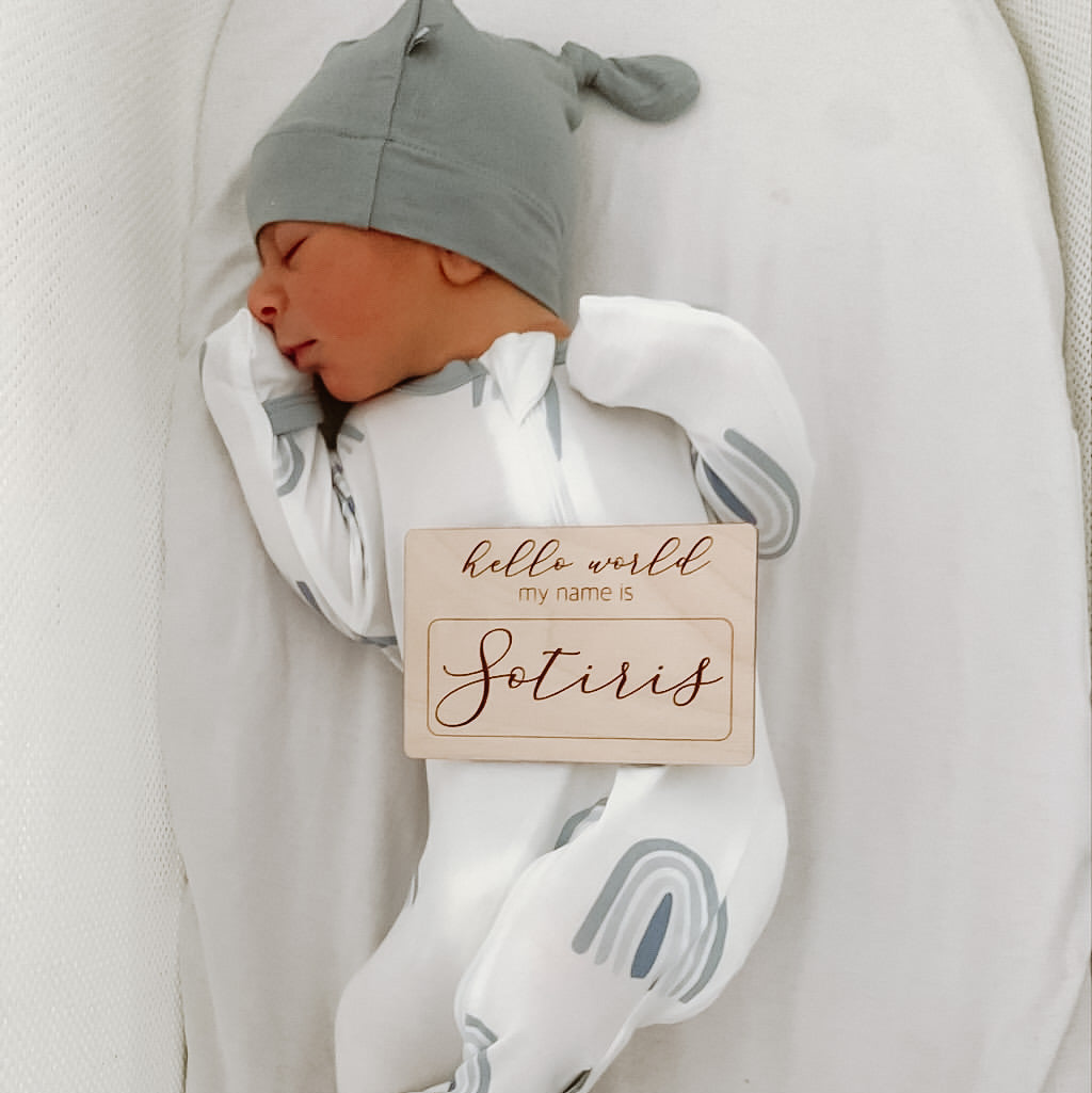 baby boy with name announcement