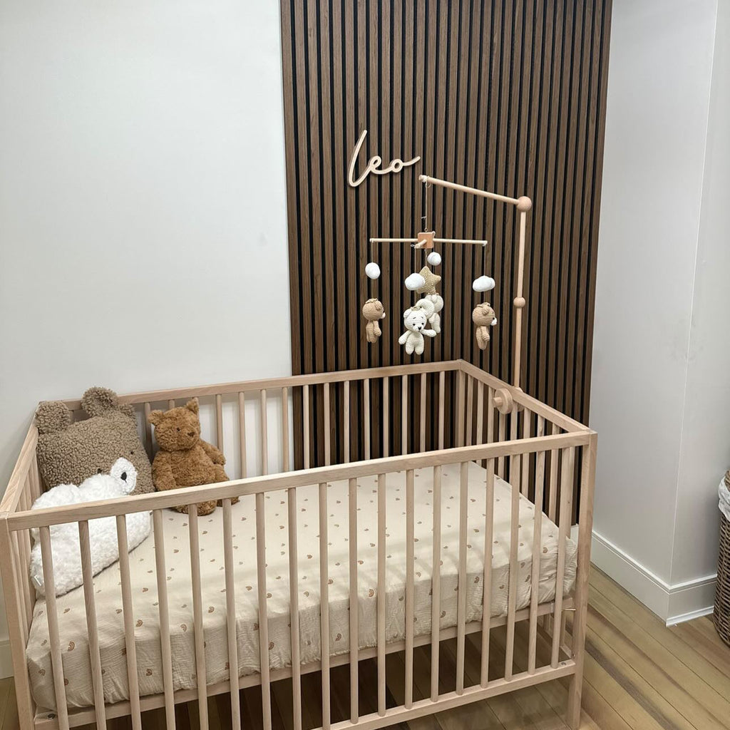 wooden name sign in boy nursery