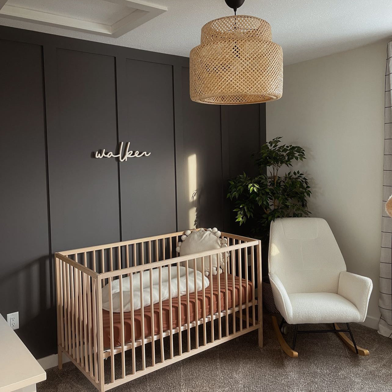 wooden name sign in boy nursery