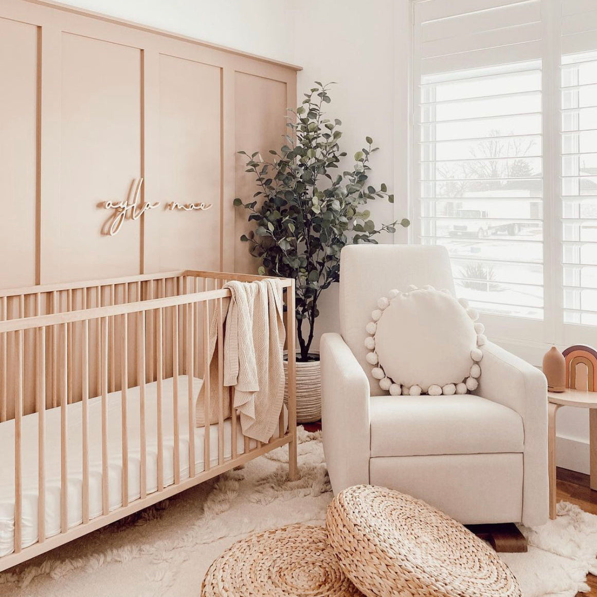 girl nursery design in neutral