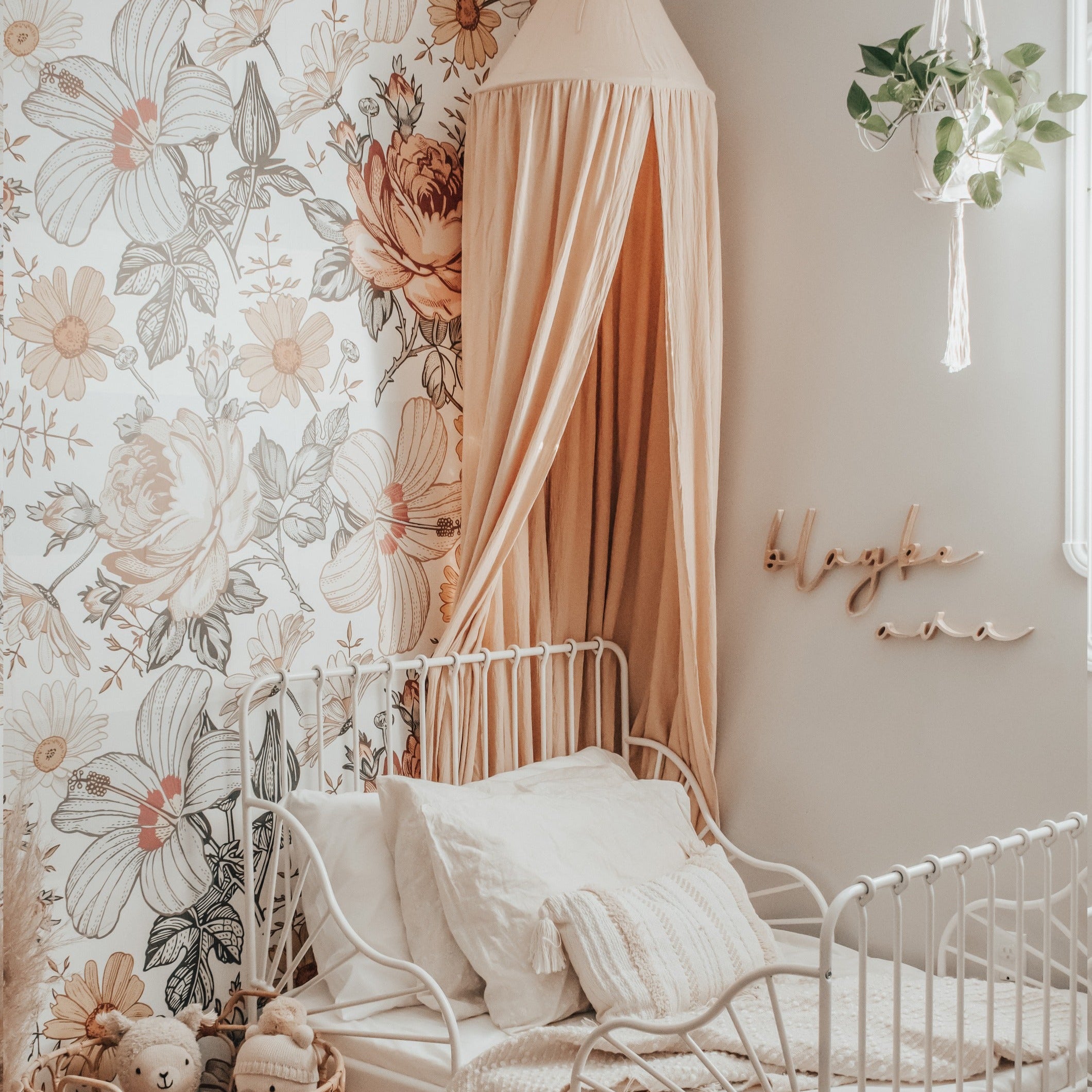 girl nursery decor of wooden name sign