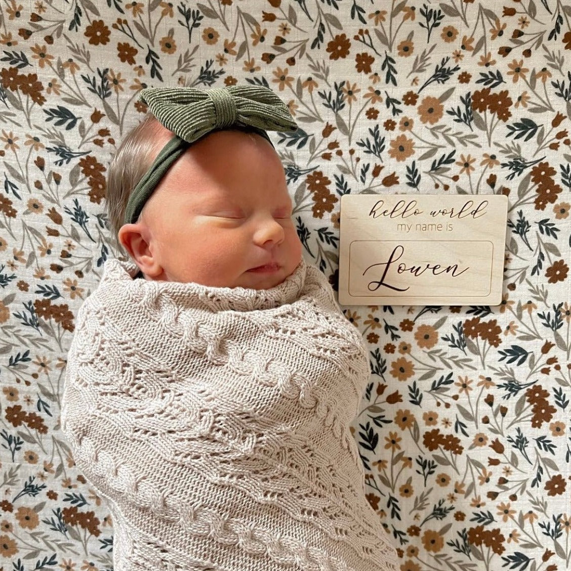 newborn baby name announcement plaque