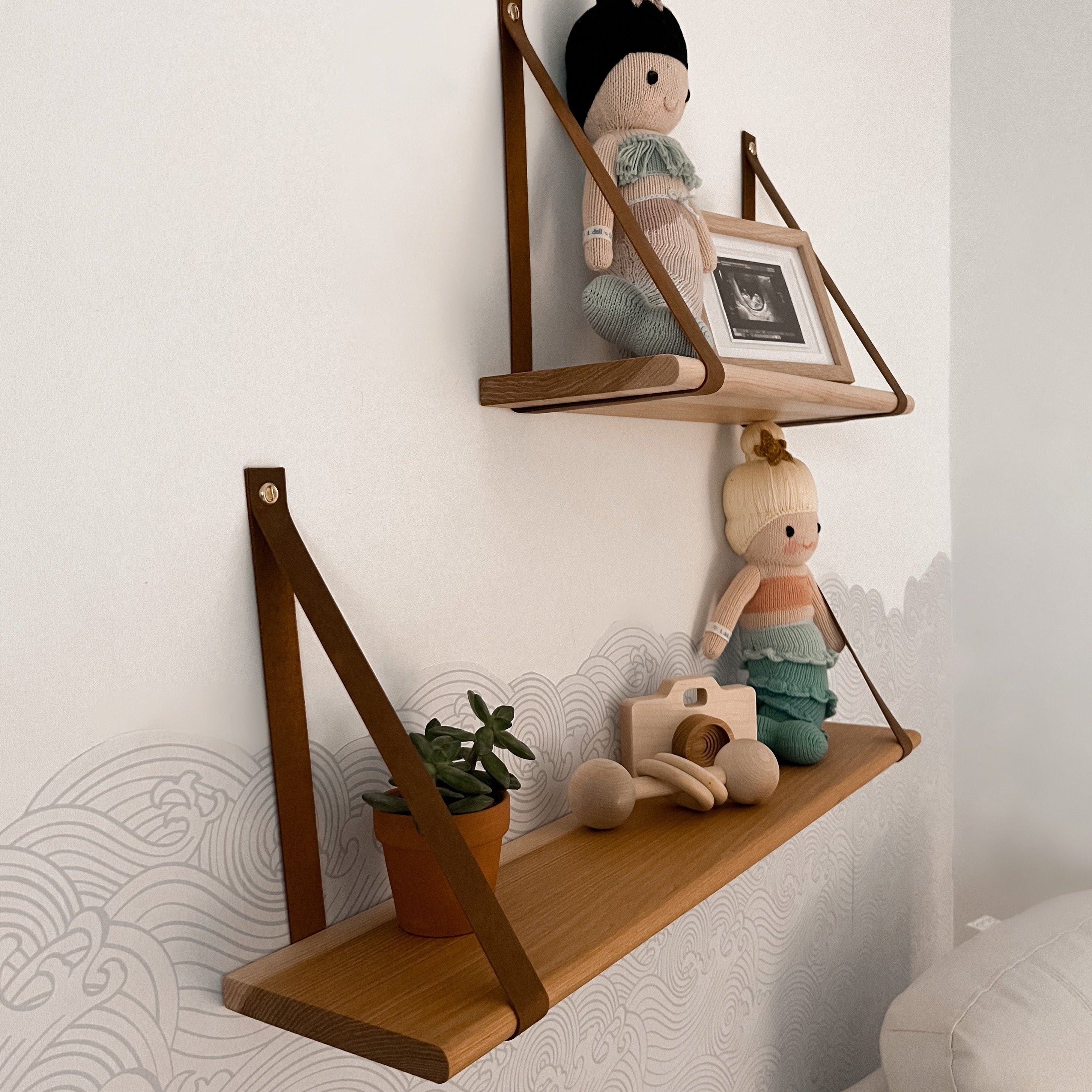 Leather Strap Shelves